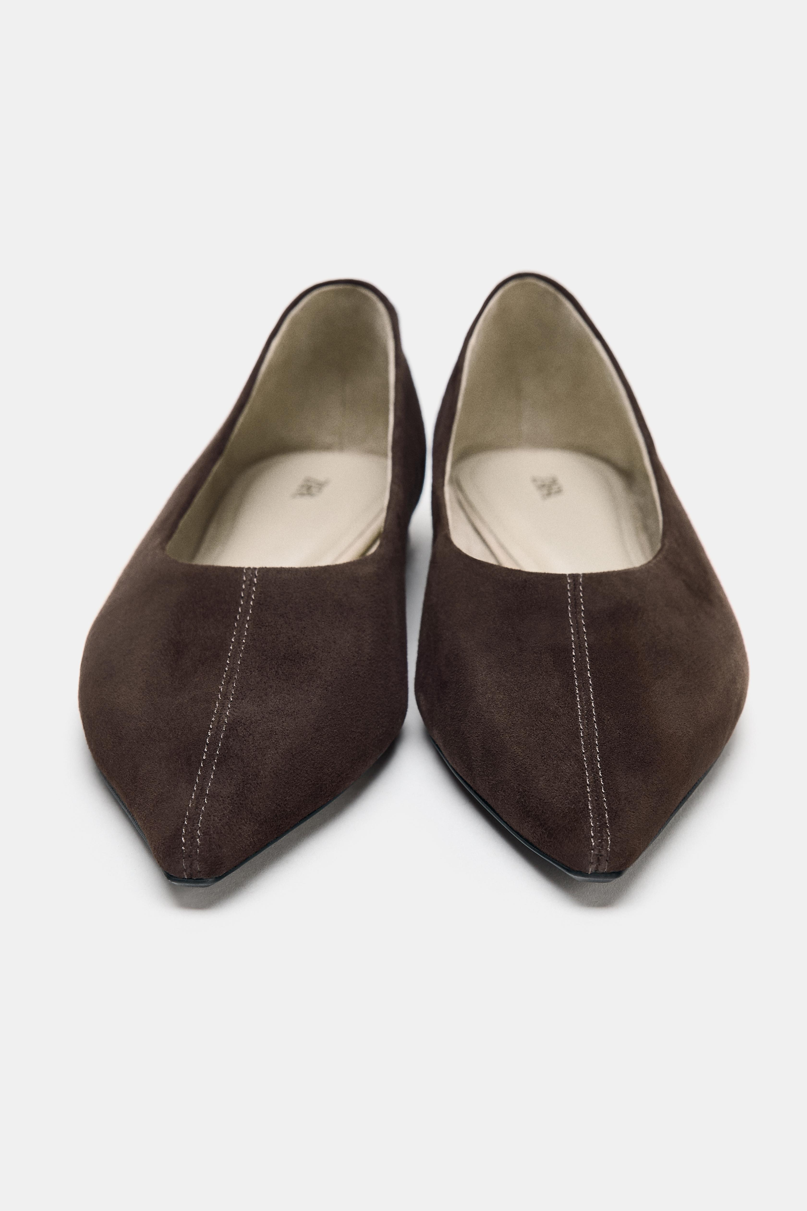 SUEDE POINTED BALLET FLATS